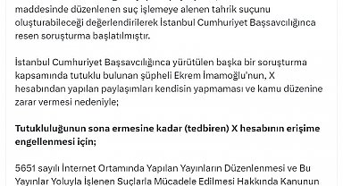 DMM: Ekrem İmamoğlu'nun X hesabına yargı kararıyla erişim engeli getirildi