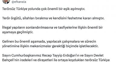 Efkan Ala: Terörsüz Türkiye yolunda çok önemli bir eşik aşılmıştır
