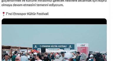 Emine Erdoğan'dan 7'nci Etnospor Kültür Festivali'ne ilişkin paylaşım