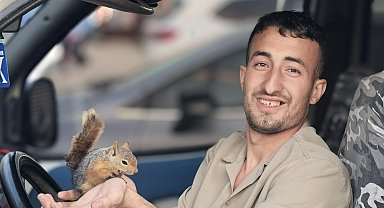 Hasta halde bulduğu sincapla aralarında bağ oluştu