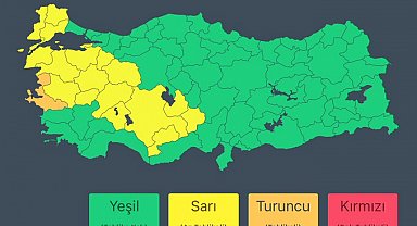 İçişleri Bakanlığı'ndan 18 kente 'sarı', 1 kente 'turuncu' kodlu uyarı