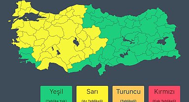 İçişleri Bakanlığı'ndan 38 kent için 'sarı' kodlu uyarı