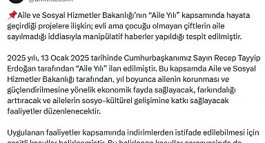 İletişim Başkanlığı: Evli ve çocuksuz çiftlerin 'aile' olarak değerlendirmediği iddiaları gerçek dışıdır