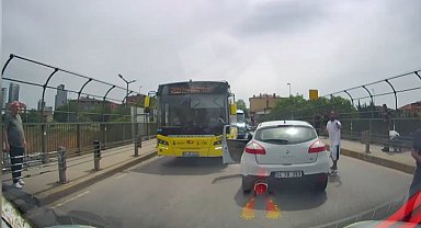 İstanbul- Ataşehir'de trafikte tartıştığı bıçaklı saldırgana yangın tüpüyle karşılık verdi