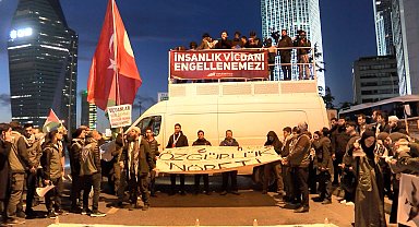 İstanbul- Gazze yardım gemisine gerçekleştirilen saldırı, İsrail Başkonsolosluğu önünde protesto edildi