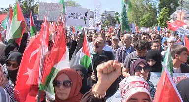 İstanbul - İstanbul'da binlerce kişi Gazze için yürüdü