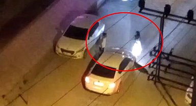 Kendisini takip eden sürücüyü ihbar etti; olay kamerada