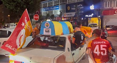 Kütahya'da Galatasaraylılar, sokaklara döküldü