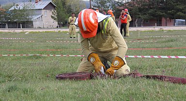Orman Bölge Müdürlüğü ekiplerinin yangın söndürme yarışması heyecanı