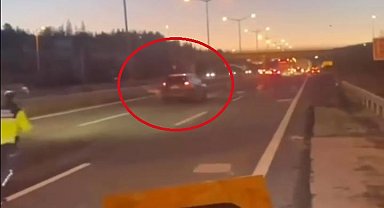 Otoyol'da jandarmanın 'dur' ihtarına uymayan sürücü tutuklandı; o anlar kamerada