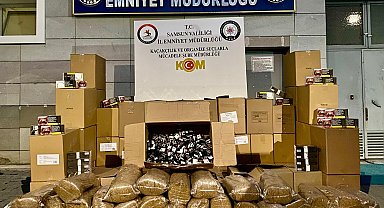 Samsun'da kaçak tütün operasyonu; 2 gözaltı