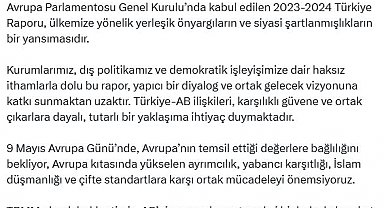 TBMM Başkanı Kurtulmuş'tan, AP'nin 'Türkiye Raporu'na ilişkin açıklama