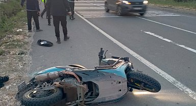 TIR'a arkadan çarpan motosikletin sürücüsü ağır yaralandı