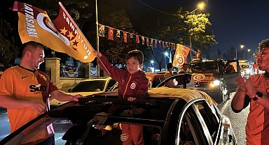 Trakya'da Galatasaray taraftarları şampiyonluğu kutladı