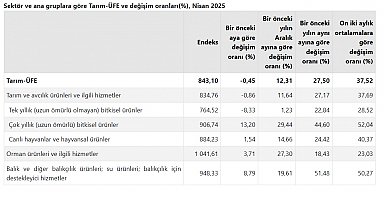 TÜİK: Tarım ürünleri üretici fiyatları yıllık yüzde 27,50 arttı