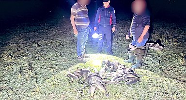 Uluabat Gölü'nde kaçak avcılara baskın; ele geçirilen 466 kilo canlı balık göle salındı