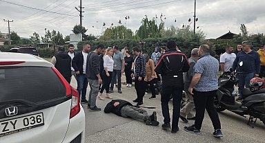 Yavaşlayan trafikte duran motosiklete başka bir motosiklet çarptı: 2 yaralı