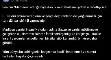 AK Parti Sözcüsü Çelik: İsrail'in 'Madleen'e müdahalesini şiddetle lanetliyoruz