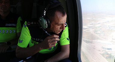 Ankara'da jandarmadan havadan trafik denetimi