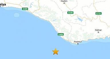 Antalya açıklarında 4 büyüklüğünde deprem