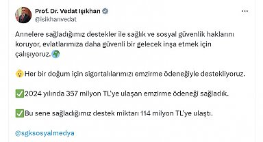Bakan Işıkhan: Bu sene 114 milyon TL emzirme ödeneği sağladık