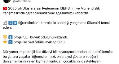 Bakan Kacır: Ülkemizi temsil eden 2 proje ISEF büyük ödülünü kazandı