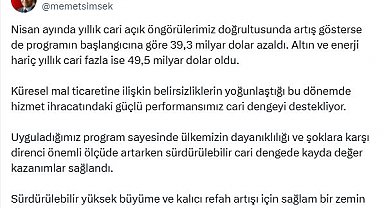 Bakan Şimşek: Hizmet ihracatındaki performansımız cari dengeyi destekliyor