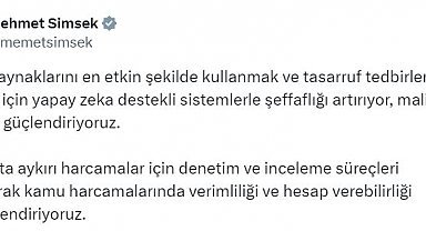Bakan Şimşek: Kamu harcamalarında verimliliği ve hesap verebilirliği önceliklendiriyoruz