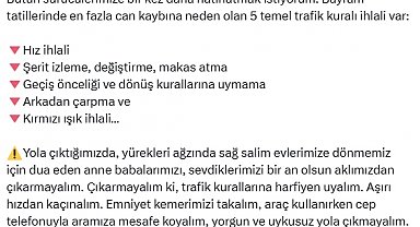 Bakan Yerlikaya'dan dönüş yoluna çıkacak vatandaşlara uyarı