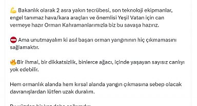 Bakan Yumaklı'dan orman yangınlarına karşı uyarı