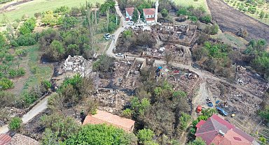 Bilecik'te yanan alanlar havadan görüntülendi