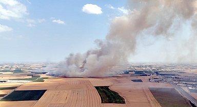 Buğday tarlasında yangın