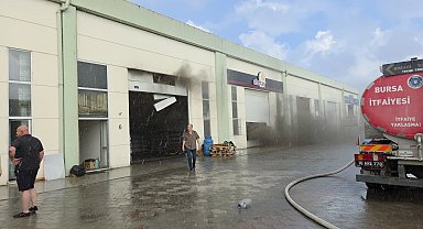Bursa'da zeytin tesisinde çıkan yangın söndürüldü