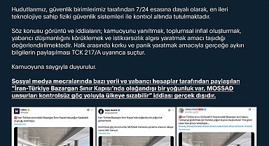 DMM: Hudutlarımız, güvenlik birimlerimiz tarafından 724 kontrol altında tutulmaktadır