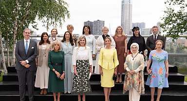 Emine Erdoğan, Hollanda Kraliçesi Cerruti'nin ev sahipliğinde lider eşleriyle bir araya geldi