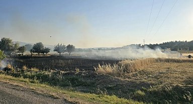 Gediz'de çıkan tarla yangınında, 5 dönüm ekili alan küle döndü
