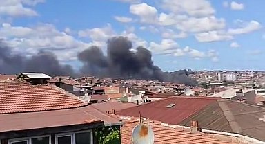 İstanbul - Gaziosmanpaşa'da katı atık tesisinde çıkan yangın söndürüldü Geniş haber