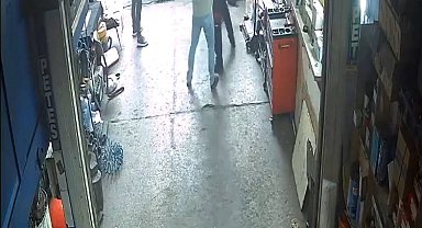 İstanbul - Küçükçekmece'de iş yerindeki kavga güvenlik kamerasında