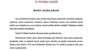 İstanbul Valiliği'nden 'yüksek sesli müzik' uyarısı: Para cezası uygulanacak