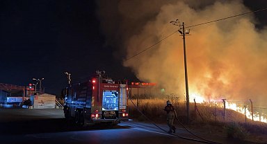 İzmir'de otluktaki yangın 1 saatte söndürüldü