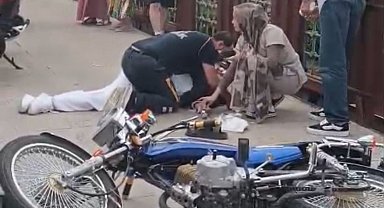 Ordu'da motosikletin çarptığı yaya yaralandı