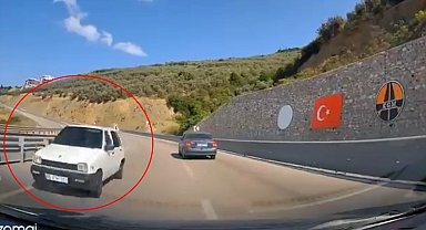 Otobanda otomobili ile ters yönde ilerledi; o anlar kamerada