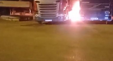 Park halindeki TIR'ı kundaklayan şüpheli tutuklandı