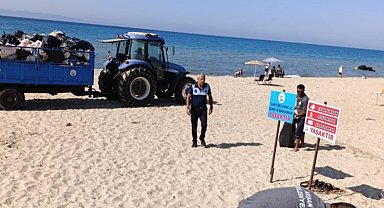 Saros Körfezi'nde bayram tatili sonrası 200 ton çöp toplandı