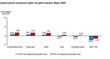TÜİK: Aylık en yüksek reel getiri mevduat faizi oldu