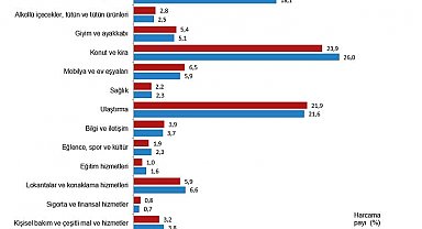 TÜİK: Hanehalkı bütçesinden en fazla pay konut ve kira harcamalarına ayrıldı