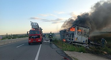 Yanan TIR'ın şoförü 3 promil alkollü çıktı