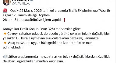 Yılın ilk 5 ayında 'abarth egzoz' kullanan 26 bin kişiye ceza