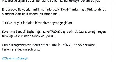 AK Parti'li Çelik: KAAN anlaşması Türkiye'nin iddiasının önemli bir örneği