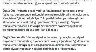 AK Parti'li Çelik: Özel'in söylediği sözler siyasi adaptan yoksundur